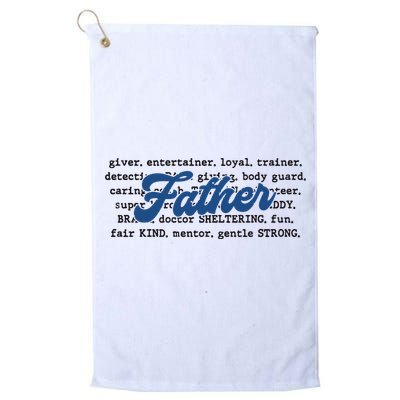 Father Words Art Fathers Day Best Dad Ever Platinum Collection Golf Towel