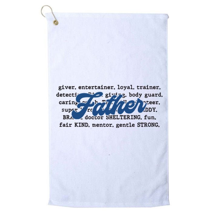 Father Words Art Fathers Day Best Dad Ever Platinum Collection Golf Towel