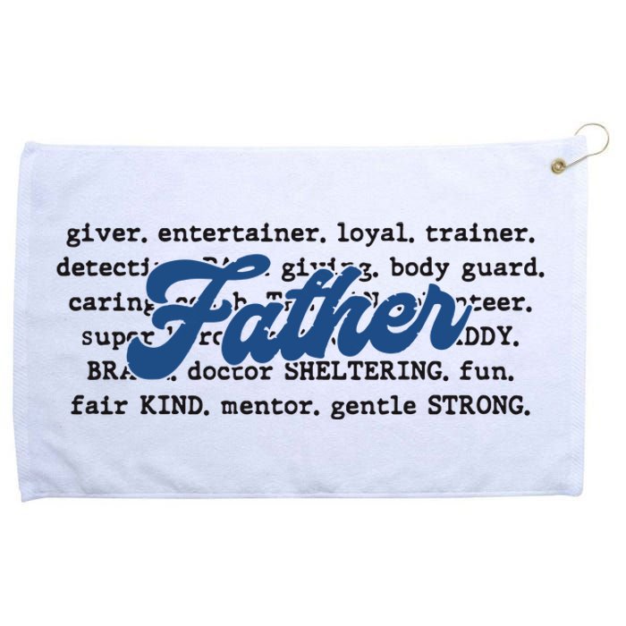 Father Words Art Fathers Day Best Dad Ever Grommeted Golf Towel