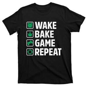 Funny Wake Bake Game Repeat Gift Video Games T-Shirt