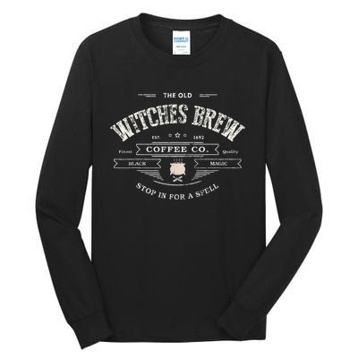 Funny Witches Brew Wiccan Coffee Co Black Magic Company Tall Long Sleeve T-Shirt