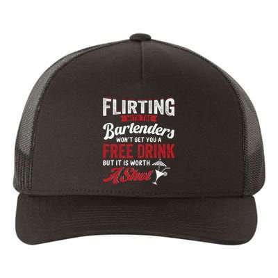 Flirting With Bartenders Funny Bartending Fathers Day Yupoong Adult 5-Panel Trucker Hat