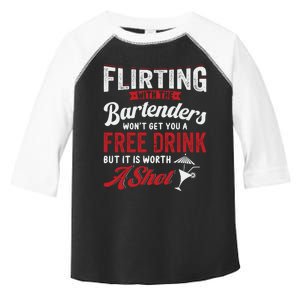 Flirting With Bartenders Funny Bartending Fathers Day Toddler Fine Jersey T-Shirt