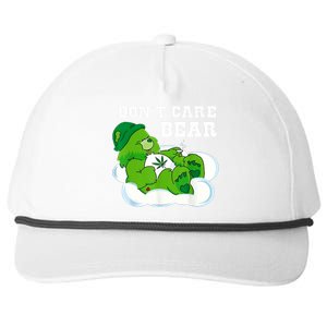 Funny Weed Bear Herb Bear Gift Dont Care Cute Bear Gift Snapback Five-Panel Rope Hat