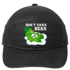 Funny Weed Bear Herb Bear Gift Dont Care Cute Bear Gift 7-Panel Snapback Hat