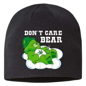 Funny Weed Bear Herb Bear Gift Dont Care Cute Bear Gift Sustainable Beanie