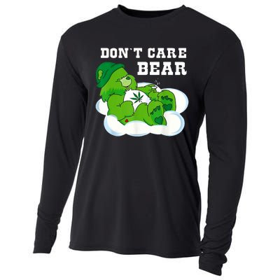 Funny Weed Bear Herb Bear Gift Dont Care Cute Bear Gift Cooling Performance Long Sleeve Crew