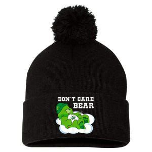 Funny Weed Bear Herb Bear Gift Dont Care Cute Bear Gift Pom Pom 12in Knit Beanie