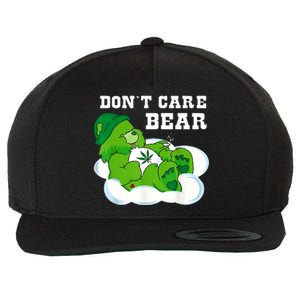 Funny Weed Bear Herb Bear Gift Dont Care Cute Bear Gift Wool Snapback Cap