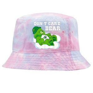 Funny Weed Bear Herb Bear Gift Dont Care Cute Bear Gift Tie-Dyed Bucket Hat