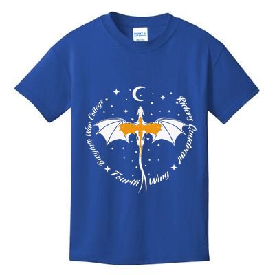 Fourth Wing Basgiath Fantasy Book Romantasy Dragons Yarros Kids T-Shirt