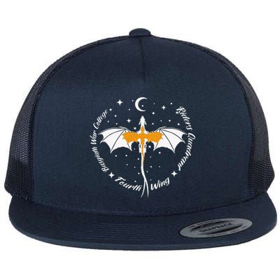 Fourth Wing Basgiath Fantasy Book Romantasy Dragons Yarros Flat Bill Trucker Hat