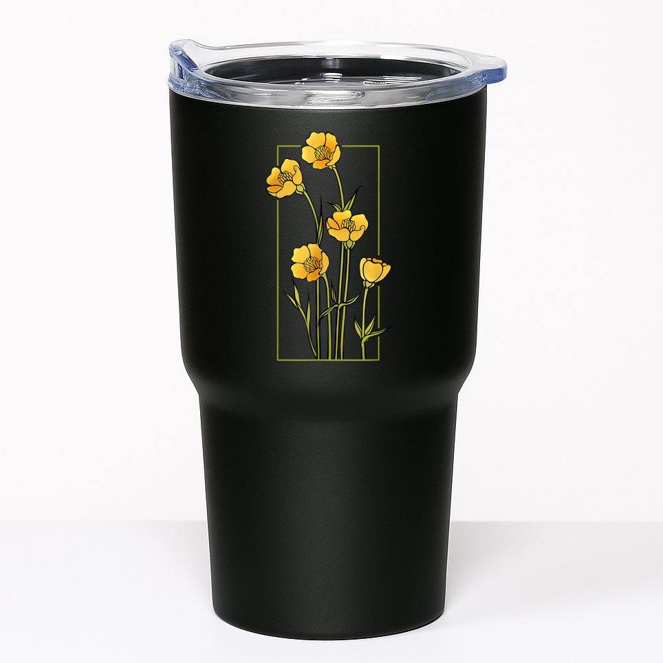 Floral Wildflower Bulbous Crowfoot Buttercup Flower Tumbler