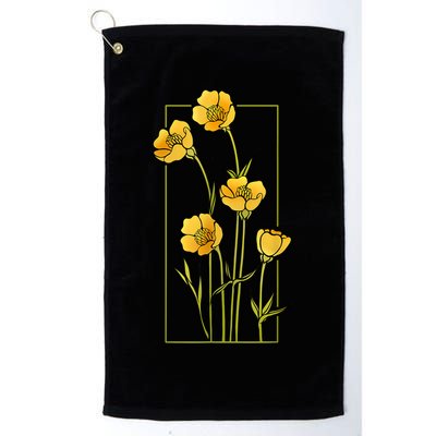 Floral Wildflower Bulbous Crowfoot Buttercup Flower Golf Towel