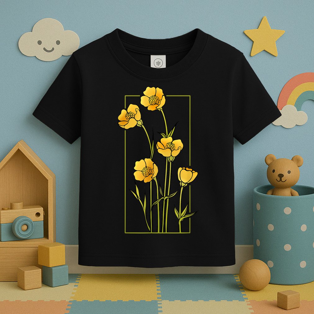 Floral Wildflower Bulbous Crowfoot Buttercup Flower Toddler T-Shirt