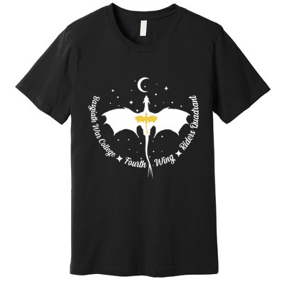 Fourth Wing Basgiath Fantasy Romantasy Dragons Yarros Premium T-Shirt