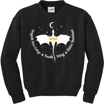 Fourth Wing Basgiath Fantasy Romantasy Dragons Yarros Kids Sweatshirt