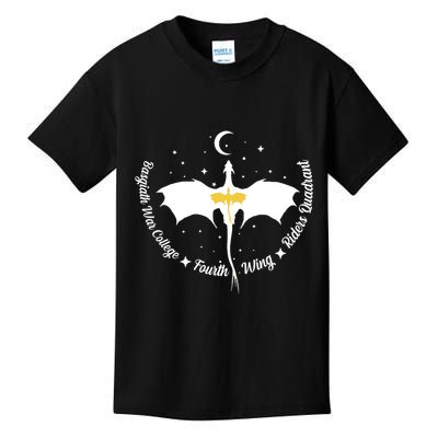 Fourth Wing Basgiath Fantasy Romantasy Dragons Yarros Kids T-Shirt