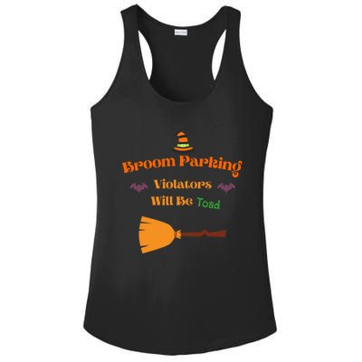 Funny Witch Broom Parking Meaningful Gift Ladies PosiCharge Competitor Racerback Tank