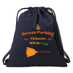 Funny Witch Broom Parking Meaningful Gift Drawstring Bag