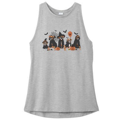 Five Witch Boxer Dog Halloween Boxer Dog Spooky Season Women Ladies PosiCharge Tri-Blend Wicking Tank