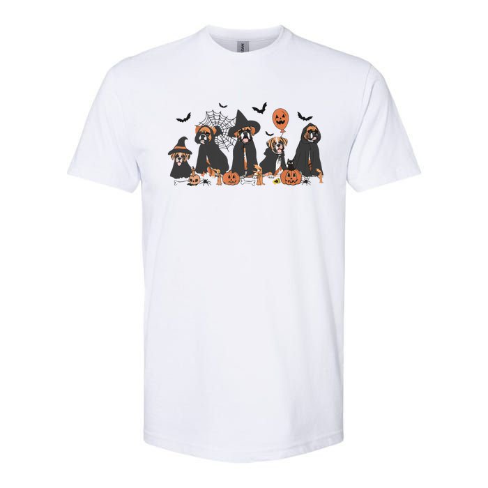 Five Witch Boxer Dog Halloween Boxer Dog Spooky Season Women Softstyle CVC T-Shirt