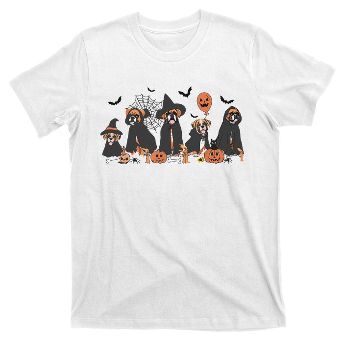 Five Witch Boxer Dog Halloween Boxer Dog Spooky Season Women T-Shirt