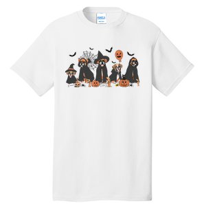 Five Witch Boxer Dog Halloween Boxer Dog Spooky Season Women Tall T-Shirt