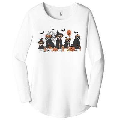 Five Witch Boxer Dog Halloween Boxer Dog Spooky Season Women Women's Perfect Tri Tunic Long Sleeve Shirt