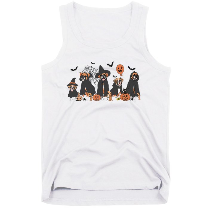 Five Witch Boxer Dog Halloween Boxer Dog Spooky Season Women Tank Top