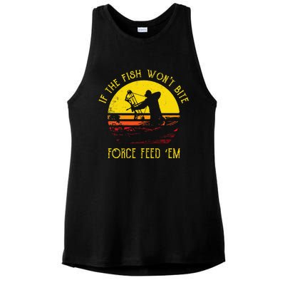 Fish WonT Bite Funny Bowfishing Ladies PosiCharge Tri-Blend Wicking Tank