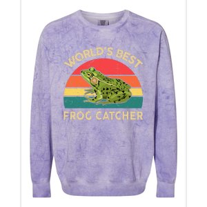 Funny Worlds Best Frog Catcher Frog Hunter Colorblast Crewneck Sweatshirt