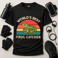 Funny Worlds Best Frog Catcher Frog Hunter Cooling Performance Crew T-Shirt
