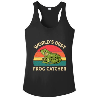 Funny Worlds Best Frog Catcher Frog Hunter Ladies PosiCharge Competitor Racerback Tank