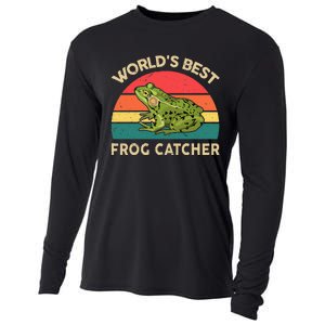 Funny Worlds Best Frog Catcher Frog Hunter Cooling Performance Long Sleeve Crew