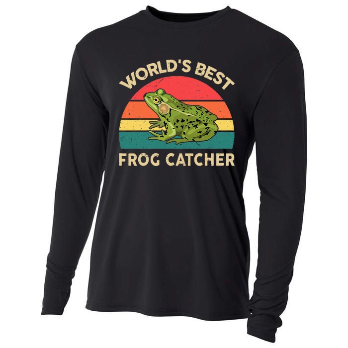 Funny Worlds Best Frog Catcher Frog Hunter Cooling Performance Long Sleeve Crew