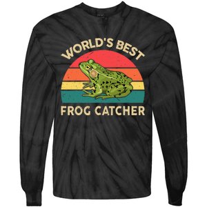 Funny Worlds Best Frog Catcher Frog Hunter Tie-Dye Long Sleeve Shirt