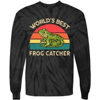 Funny Worlds Best Frog Catcher Frog Hunter Tie-Dye Long Sleeve Shirt