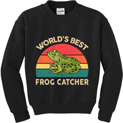 Funny Worlds Best Frog Catcher Frog Hunter Kids Sweatshirt