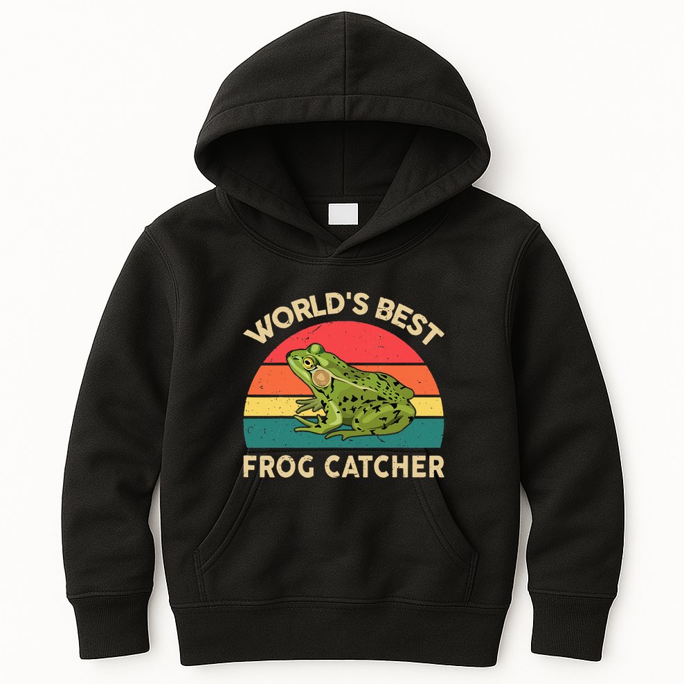 Funny Worlds Best Frog Catcher Frog Hunter Kids Hoodie
