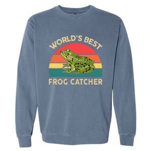 Funny Worlds Best Frog Catcher Frog Hunter Garment-Dyed Sweatshirt