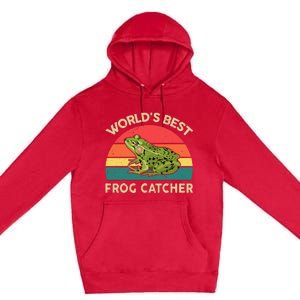 Funny Worlds Best Frog Catcher Frog Hunter Premium Pullover Hoodie