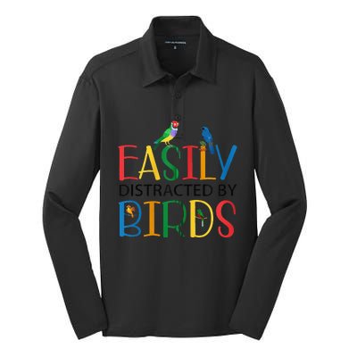 Funny Wild Bird Lover Birding Birdwatching Design Silk Touch Performance Long Sleeve Polo