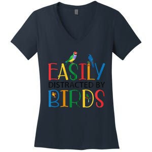 Funny Wild Bird Lover Birding Birdwatching Design Women's V-Neck T-Shirt