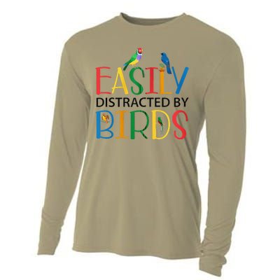 Funny Wild Bird Lover Birding Birdwatching Design Cooling Performance Long Sleeve Crew