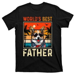 funny worlds best father retro fathers day dog dad T-Shirt