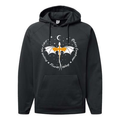 Fourth Wing Basgiath Fantasy Book Romantasy Dragons Yarros Performance Fleece Hoodie