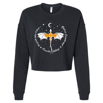 Fourth Wing Basgiath Fantasy Book Romantasy Dragons Yarros Cropped Pullover Crew