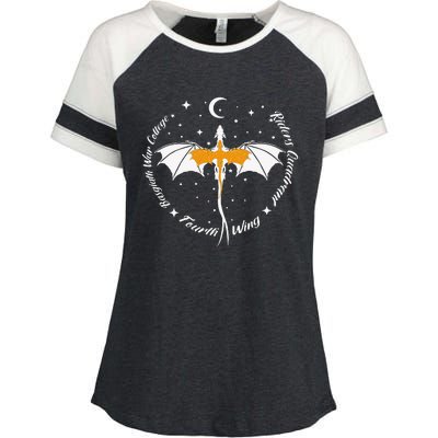 Fourth Wing Basgiath Fantasy Book Romantasy Dragons Yarros Enza Ladies Jersey Colorblock Tee