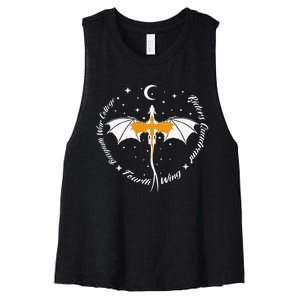 Fourth Wing Basgiath Fantasy Book Romantasy Dragons Yarros Women's Racerback Cropped Tank